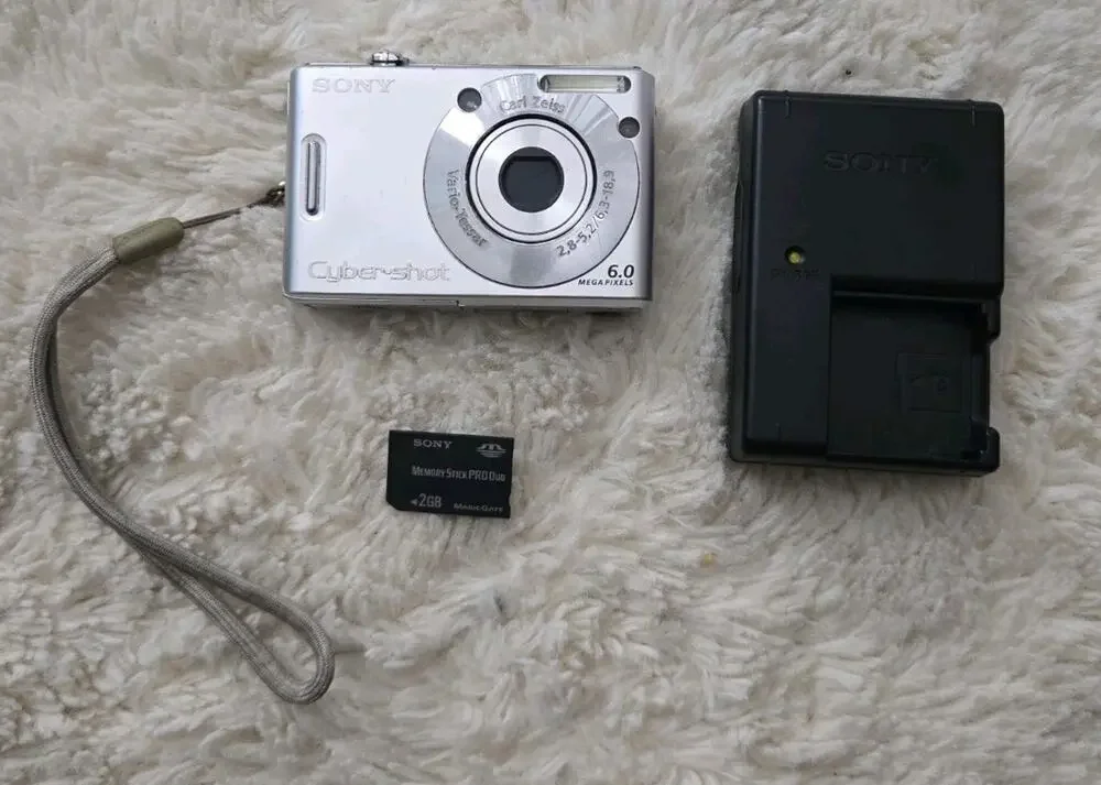 Sony Cyber-shot DSC-W30 6.0MP Digital Camera 2GB Memory Stick Charger Tested